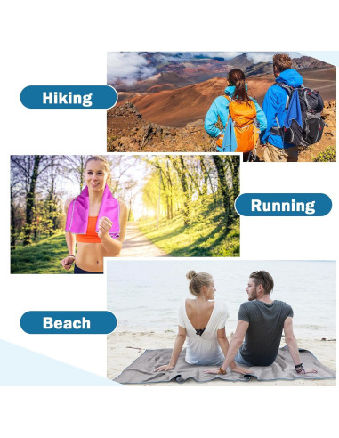 Oudain Toallas de Secado Rápido Microfibra 8 Piezas 2 Tamaños