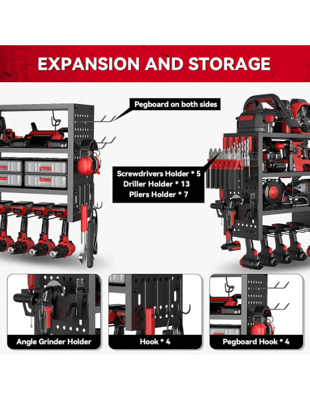 Organizador de Herramientas Eléctricas WBZYH 4 Niveles 136 kg