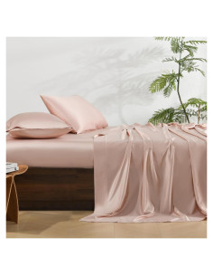 Juego de Sábanas Queen NATUREFIELD 4 Piezas Seda Bambú