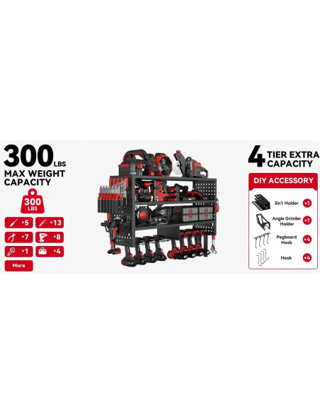 Organizador de Herramientas Eléctricas WBZYH 4 Niveles 136 kg