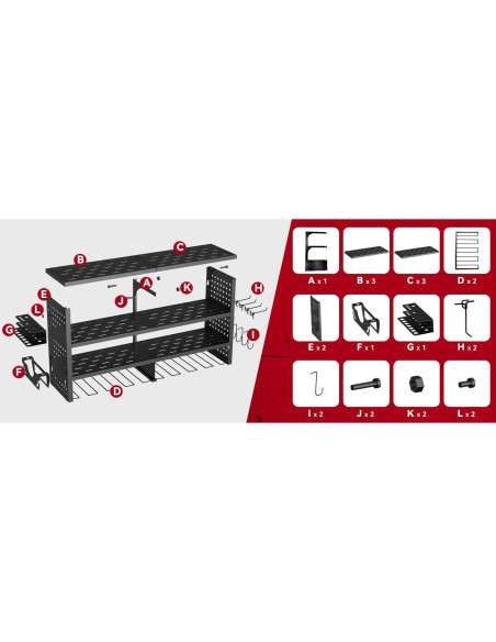 Organizador de Herramientas Eléctricas WBZYH 4 Niveles 136 kg