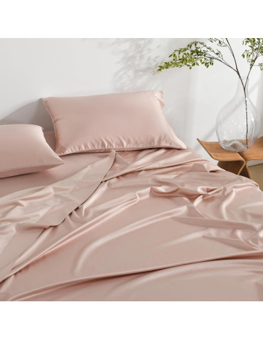 Juego de Sábanas Queen NATUREFIELD 4 Piezas Seda Bambú