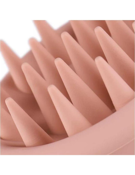 Cepillo Masajeador de Cuero Cabelludo Topmed ETS Rosa - Cerdas de Silicona Suave