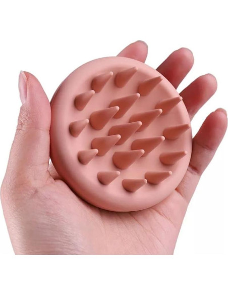 Cepillo Masajeador de Cuero Cabelludo Topmed ETS Rosa - Cerdas de Silicona Suave