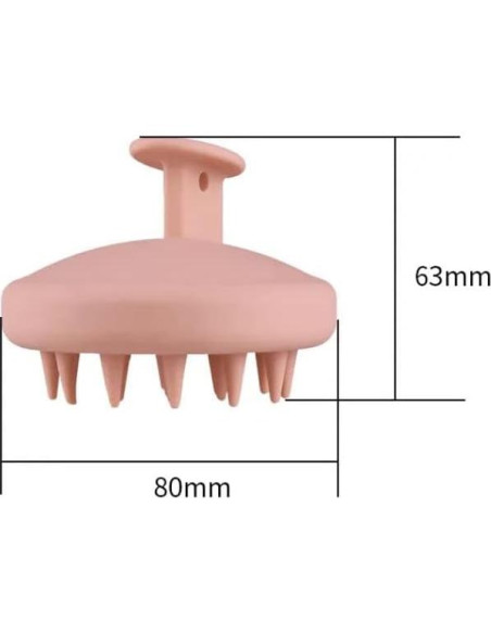 Cepillo Masajeador de Cuero Cabelludo Topmed ETS Rosa - Cerdas de Silicona Suave