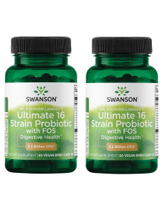 Probiotico Natural Swanson 16 Cepas 3.2 Mil Millones 60 Cápsulas