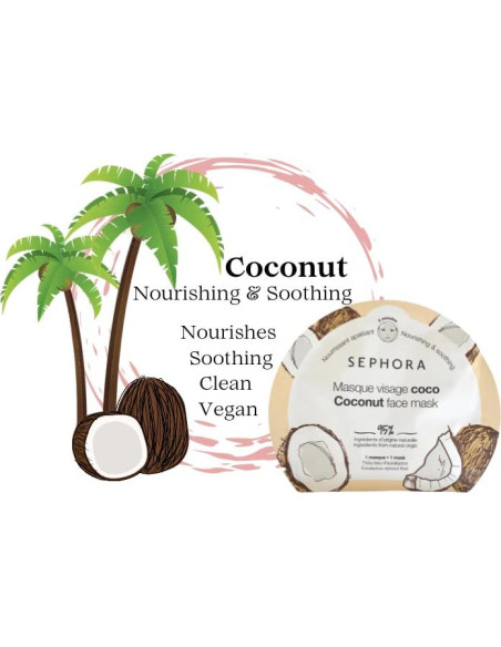 Máscara Facial SEPHORA Deseándote - Sandía, Lichi, Coco, Matcha, Granada, Piña