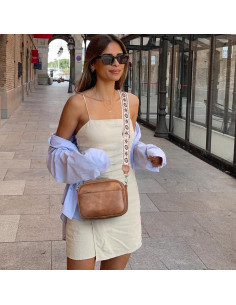 Bolso Cruzado CLUCI de Cuero Vegano para Mujeres - Marrón 2