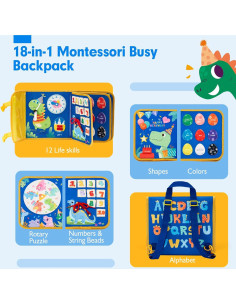 Busy Board Hahaland Juguete Educativo Dinosaurios 18 en 1 2