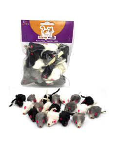 20 Ratones Peludos para Gato Axel Pets - Piel de Conejo Real