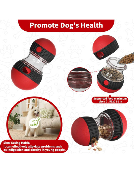 Dispensador de Golosinas Interactivo COSOWO para Perros Rojo