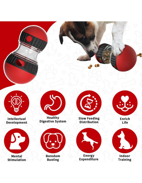 Dispensador de Golosinas Interactivo COSOWO para Perros Rojo