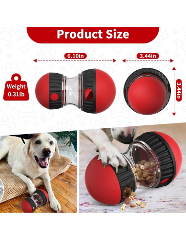 Dispensador de Golosinas Interactivo COSOWO para Perros Rojo