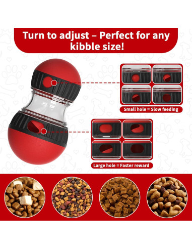 Dispensador de Golosinas Interactivo COSOWO para Perros Rojo