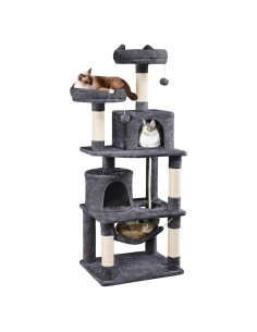 Torre para Gatos Yaheetech 158.75cm con Hamaca y Rascadores