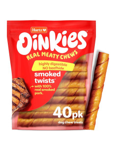 Hartz Oinkies Golosinas para Perros 40 Piezas Piel de Cerdo