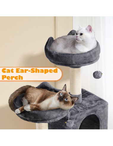 Torre para Gatos Yaheetech 158.75cm con Hamaca y Rascadores