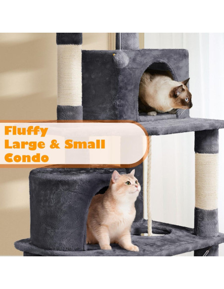 Torre para Gatos Yaheetech 158.75cm con Hamaca y Rascadores