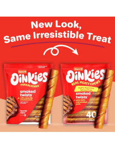 Hartz Oinkies Golosinas para Perros 40 Piezas Piel de Cerdo 2
