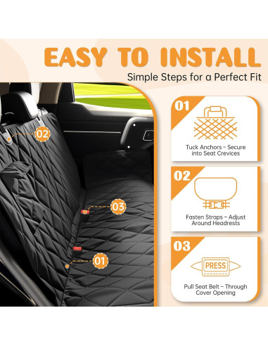 Funda de Asiento para Perros Novotopia Negra 137x150 cm Impermeable