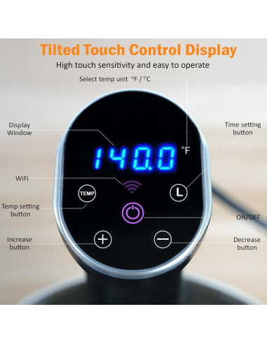 Cocinero Sous Vide auomii 1100W Acero Inoxidable Estándar