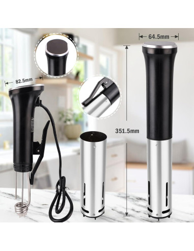 Cocinero Sous Vide auomii 1100W Acero Inoxidable Estándar
