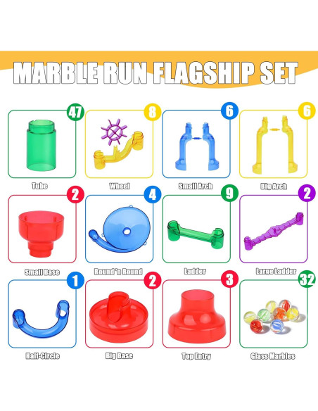 Gifts2U Juego de Carreras de Canicas 122 Piezas para Niños