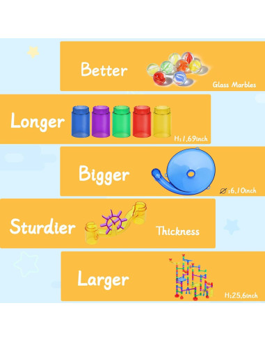 Gifts2U Juego de Carreras de Canicas 122 Piezas para Niños