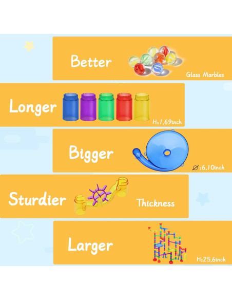 Gifts2U Juego de Carreras de Canicas 122 Piezas para Niños