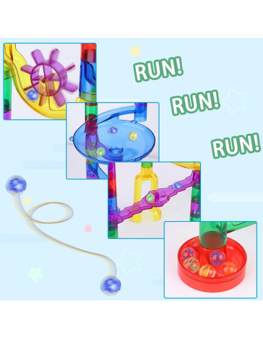 Gifts2U Juego de Carreras de Canicas 122 Piezas para Niños