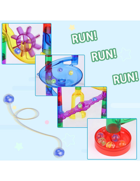 Gifts2U Juego de Carreras de Canicas 122 Piezas para Niños