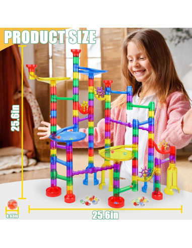 Gifts2U Juego de Carreras de Canicas 122 Piezas para Niños