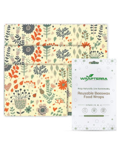 Envolturas de Cera de Abeja Wrapterra - 3 Tamaños Reutilizables