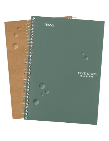 Cuaderno Espiral Five Star 2 Materias 80 Hojas Verde Cristal