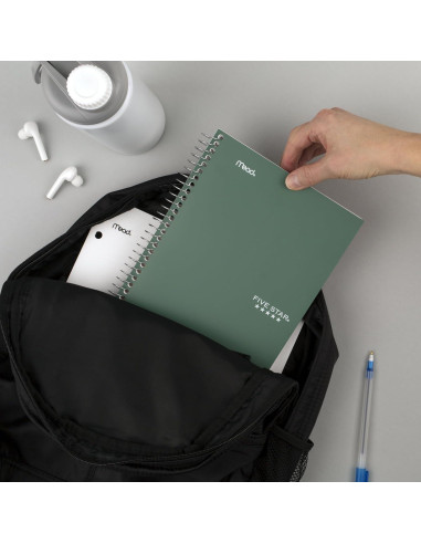 Cuaderno Espiral Five Star 2 Materias 80 Hojas Verde Cristal