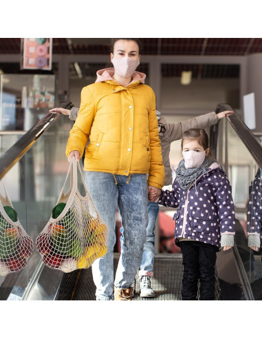 12 Bolsas de Compras Reutilizables de Algodón Beige wutfuooo