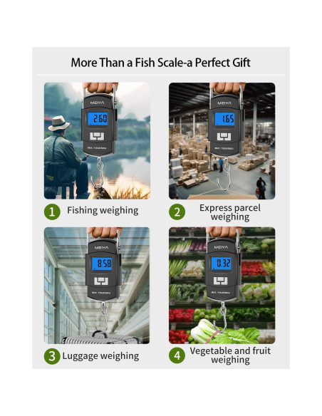 Balanza Digital de Pesca MEIYA 50kg Pantalla LCD Retroiluminada