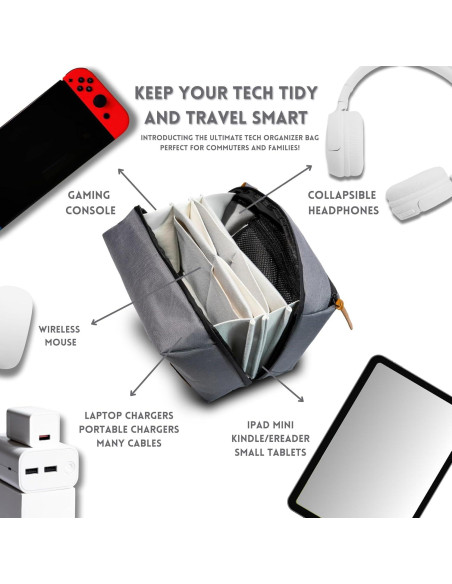 Organizador Electrónico Grande LuxAndalus YCW - Funda para Cables y Accesorios