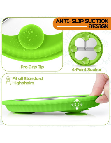 Platos Divididos de Acero Inoxidable Semloo 22.86 cm 2 Pack