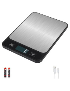 Balanza de Cocina Digital VITSOL 15kg Acero Inoxidable USB
