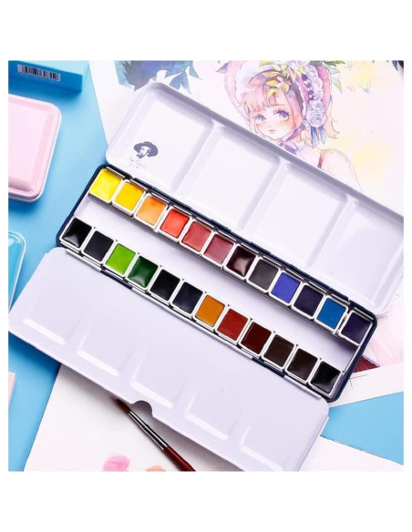 Juego de Pintura Acuarela Paul Rubens 24 Colores en Caja Metal