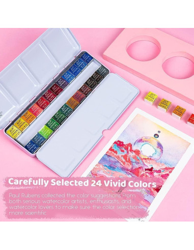Juego de Pintura Acuarela Paul Rubens 24 Colores en Caja Metal