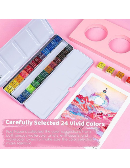 Juego de Pintura Acuarela Paul Rubens 24 Colores en Caja Metal