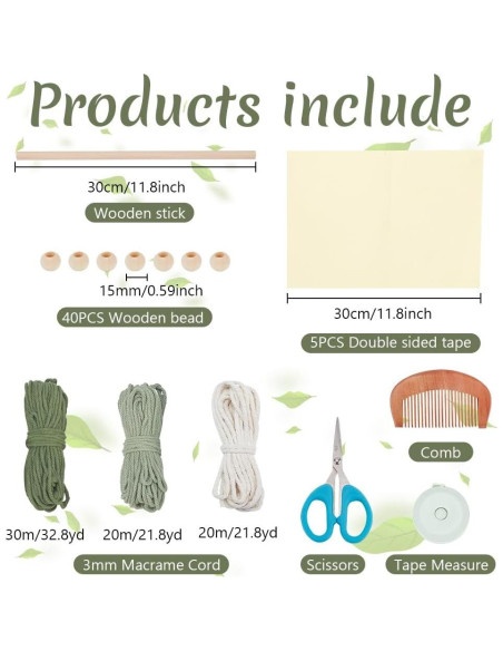 Kit de Colgante de Pared de Hoja de Macramé ORIGACH DIY