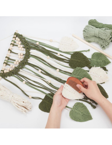 Kit de Colgante de Pared de Hoja de Macramé ORIGACH DIY