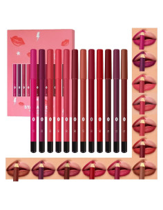 Set de 12 Lápices de Labios Mate Impermeable evpct