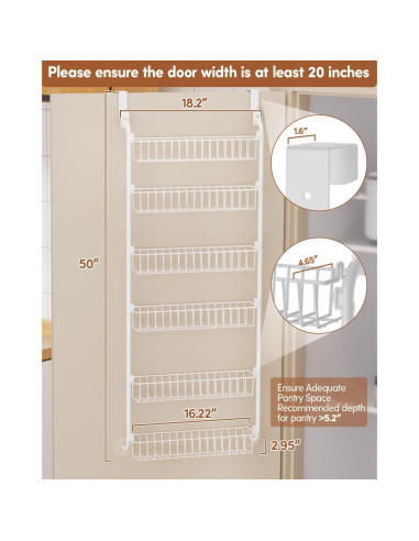 Estante Colgante LAMU 6 Niveles Blanco para Cocina y Despensa