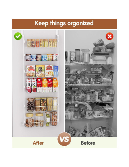 Estante Colgante LAMU 6 Niveles Blanco para Cocina y Despensa