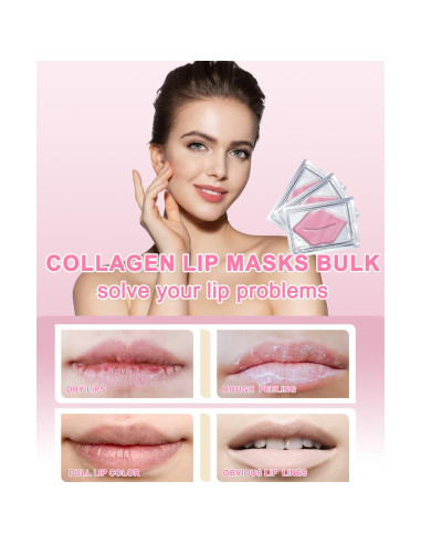 Mascarilla Labial de Colágeno Bukamkom 20 Piezas Hidratantes