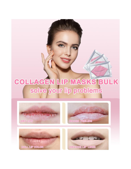 Mascarilla Labial de Colágeno Bukamkom 20 Piezas Hidratantes